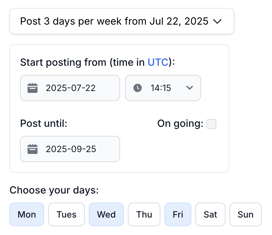Create schedule